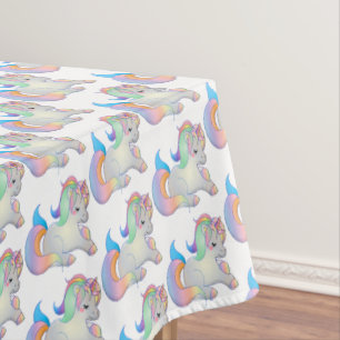 Cute Little Baby Unicorn Pastel Rainbow Color Tafelkleed