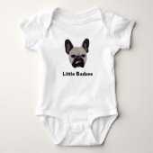 Cute "Little badass" brown French Bulldog Romper (Voorkant)