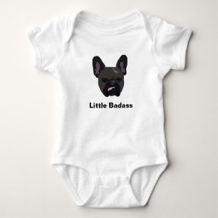 Cute "Little badass" zwarte Franse Bulldog Romper