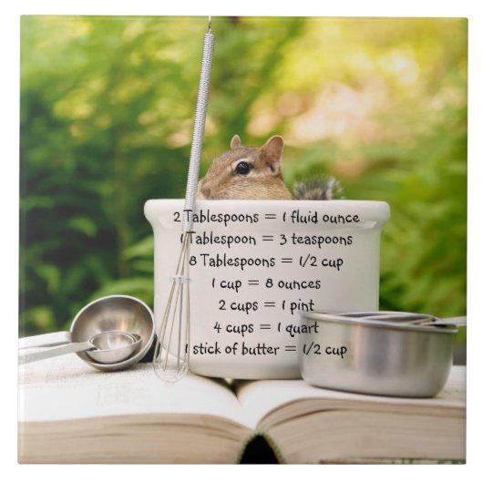 Cute Little Baker Chipmunk Trivet Tegeltje (Voorkant)