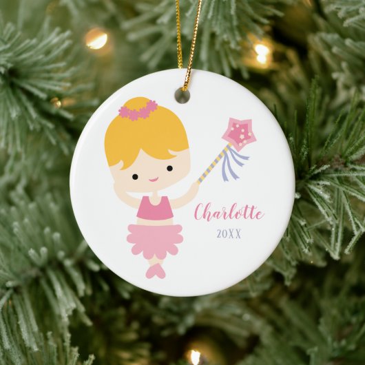 Cute Little Ballerina-kerstversiering Keramisch Ornament (Boom)