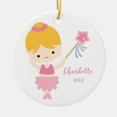 Cute Little Ballerina-kerstversiering Keramisch Ornament (Voorkant)