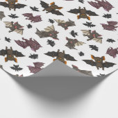 Cute Little Bat Patern Cadeaupapier (Hoek)