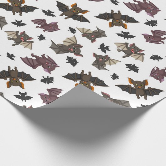Cute Little Bat Patern Cadeaupapier (Hoek)