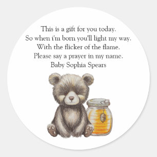Cute Little Bear - Etiket voor gebedskaars