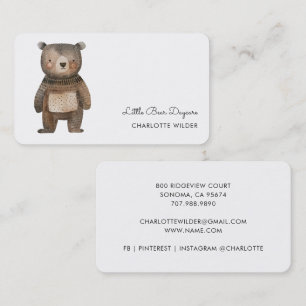 Cute Little Bear Kinderopvang Bedrijfskaart Visitekaartje