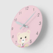 Cute little bear Nursery room Wall Clock Ronde Klok (Hoek)