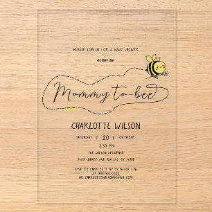 Cute Little Bee Baby Shower Acryl Uitnodigingen