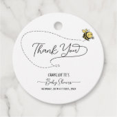 Cute Little Bee Baby shower Bedankjes Labels (Voorkant)