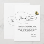 Cute Little Bee Baby shower Bedankkaart (Voorkant / Achterkant)