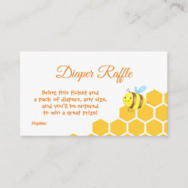 Cute Little Bee Baby shower Diaper Raffle Informatiekaartje