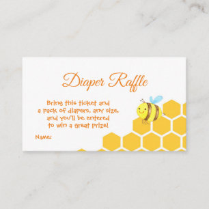 Cute Little Bee Baby shower Diaper Raffle Informatiekaartje