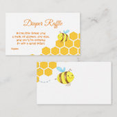 Cute Little Bee Baby shower Diaper Raffle Informatiekaartje (Voorkant / Achterkant)