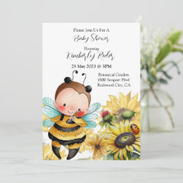 Cute Little Bee Baby shower Kaart