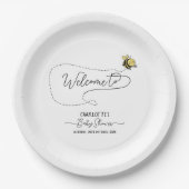 Cute Little Bee Baby shower Papieren Bordje (Voorkant)
