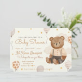 Cute Little Beer Boy Baby shower Kaart (Staand voorkant)