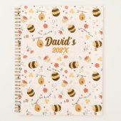 Cute little bees and daisy flowers pattern planner (Voorkant)