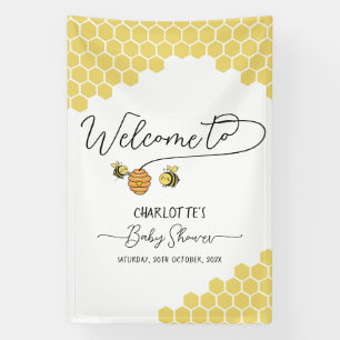 Cute Little Bees Honingraat Baby Shower Spandoek