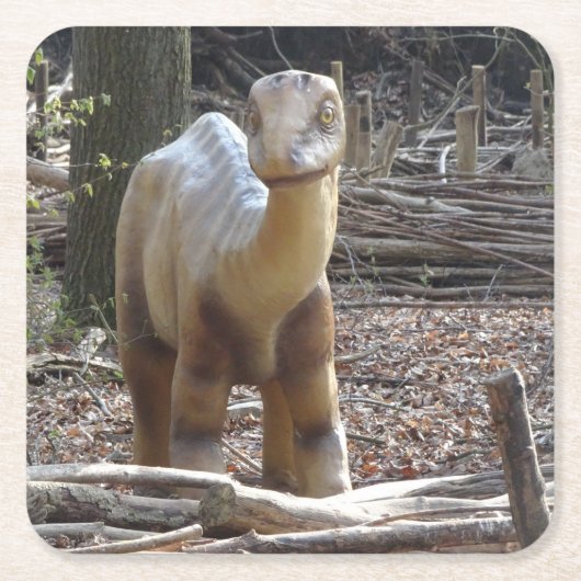 Cute Little Beige Dinosaur Onderzetter (Voorkant)