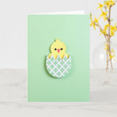Cute Little Bird Hatchling Card Kaart (Gele Bloem)