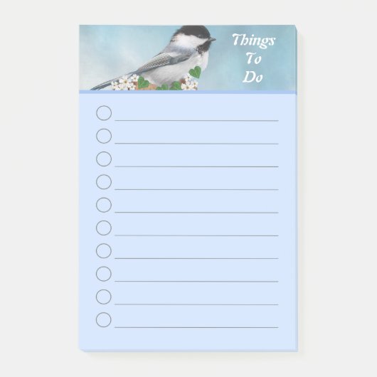 Cute Little Bird & Little Flowers Dingen om te doe Post-it® Notes (Voorkant)