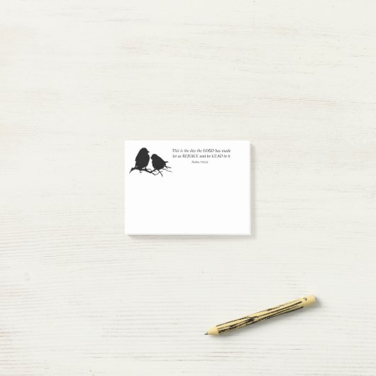 Cute Little Bird Silhouette Inspirerend Psalm Post-it® Notes (Op bureau)