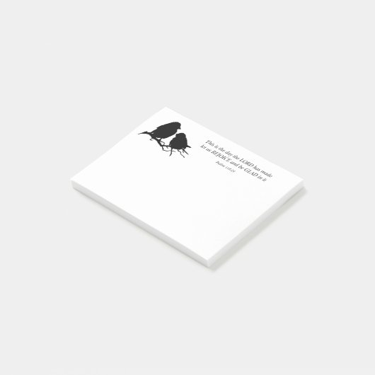 Cute Little Bird Silhouette Inspirerend Psalm Post-it® Notes (Schuin)