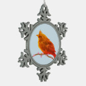 Cute Little Bird Tin Sneeuwvlok Ornament (Links)