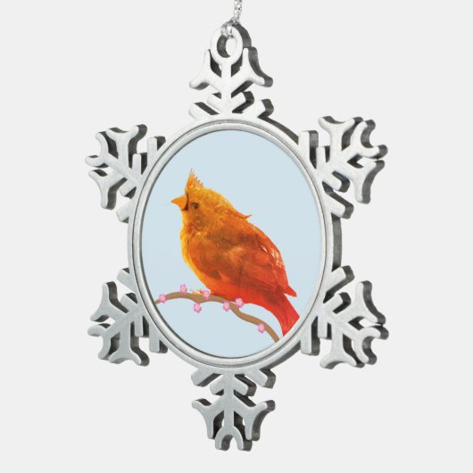 Cute Little Bird Tin Sneeuwvlok Ornament (Rechts)