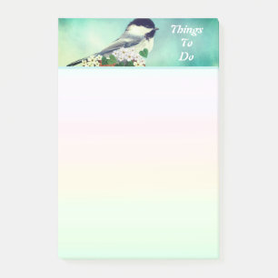 Cute Little Bird & Witte Bloemen Dingen Om Te Doen Post-it® Notes
