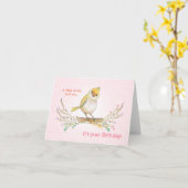 Cute Little birdie vertelde me dat je jarig was Kaart (Gele Bloem)