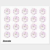 Cute Little Birthday Llama Paars Ronde Sticker (Vel)