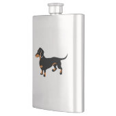 Cute Little Black en Tan Dachshund - Doxie Dog Flacon (Links)