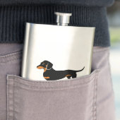 Cute Little Black en Tan Dachshund - Doxie Dog Flacon (Voorbeeld)