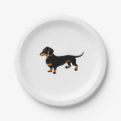 Cute Little Black en Tan Dachshund - Doxie Dog Papieren Bordje (Voorkant)
