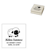 Cute Little Black Nosed Sheep Address Rubberstempel (Gestempeld)