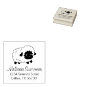 Cute Little Black Nosed Sheep Address Rubberstempel (Gestempeld)