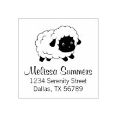 Cute Little Black Nosed Sheep Address Rubberstempel (Afrduk)