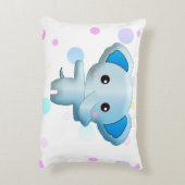 Cute Little Blue Boy Elephant Accent Kussen (Achterkant (Verticaal))