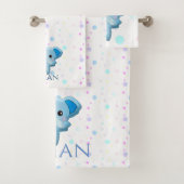 Cute Little Blue Boy Elephant Bad Handdoek (Insitu)