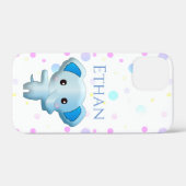 Cute Little Blue Boy Elephant Case-Mate iPhone Case (Achterkant (horizontaal))