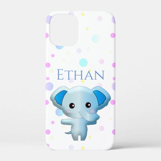 Cute Little Blue Boy Elephant Case-Mate iPhone Case (Achterkant)