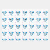 Cute Little Blue Boy Elephant Inpakpapier Vel (Voorkant 3)
