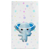 Cute Little Blue Boy Elephant Klein Cadeauzakje (Achterkant)