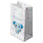 Cute Little Blue Boy Elephant Klein Cadeauzakje (Voorkant Gekanteld)