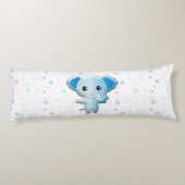 Cute Little Blue Boy Elephant Lichaamskussen (Achterkant)
