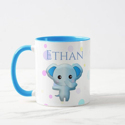Cute Little Blue Boy Elephant Mok (Links)