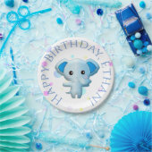 Cute Little Blue Boy Elephant Papieren Bordje (Feest)