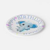 Cute Little Blue Boy Elephant Papieren Bordje (Gekanteld)