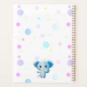 Cute Little Blue Boy Elephant Planner (Achterkant)